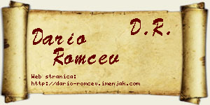 Dario Romčev vizit kartica